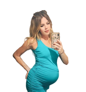 Three dots Maternity Ruched Bodycon Midi Dress